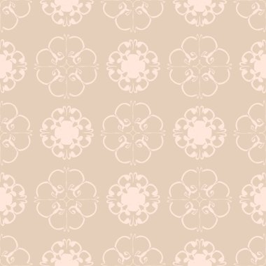 Çiçeksiz bej ve pembe desenli