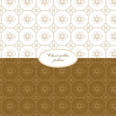 Herhangi bir proje için altın rengi, açık ve koyu tonlarda klasik desen