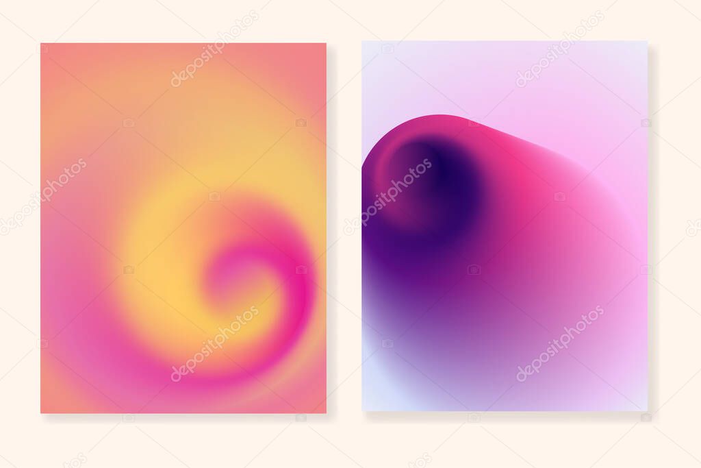 Summer twist. Multicolored gradient backgrounds for brochure covers, flyers, booklets, magazines and more. Vector, can be used for web and print. 