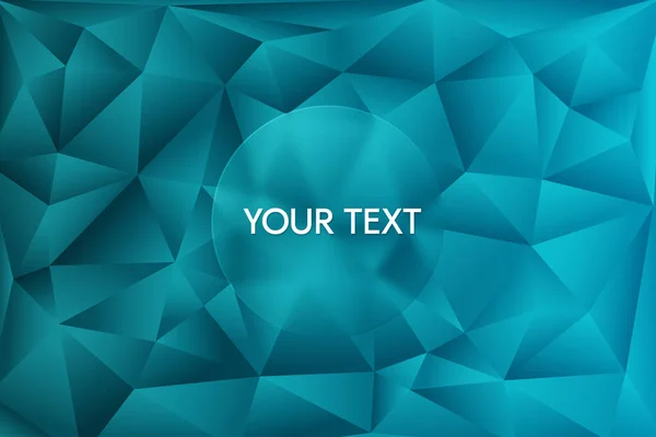 Low Poly Hintergrund Blauen Farben Mit Einer Platte Für Text — Stockvektor