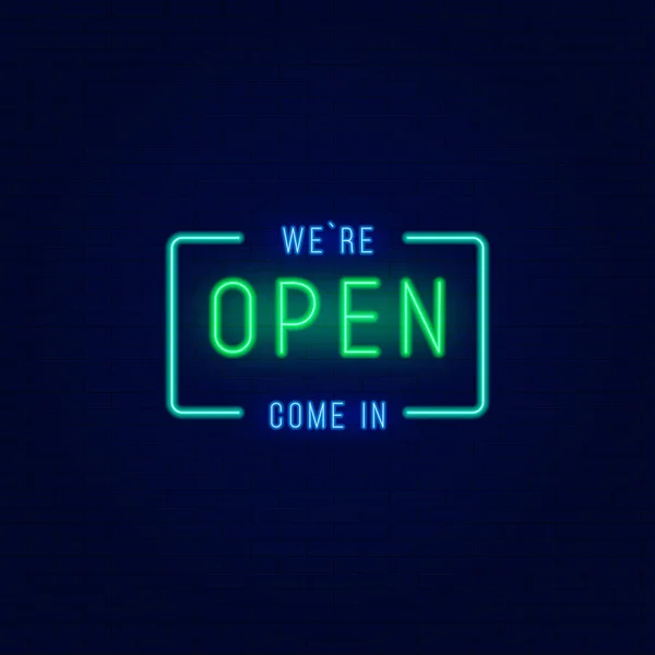 Boştayız, içeri gelin. Neon biçiminde vektör illüstrasyonu