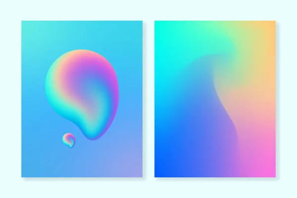 Iridescent Gradients Abstract Shapes Vectral Backgrounds Covers Wallpapers Branding Other — Vetor de Stock