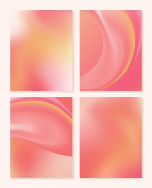 Set Bright Gradient Backgrounds Pink Yellow Colors Brochure Covers Flyers — Vettoriale Stock