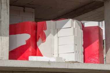  İnşaat ev altında tavan duvar blokları yalan