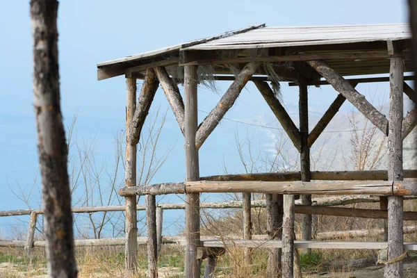 Gazebo Caseiro Uma Casa Madeira — Fotografia de Stock