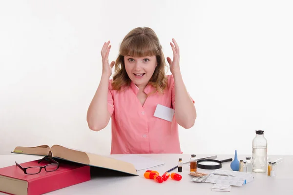 Pharmacist joyful shock — Stock Photo, Image