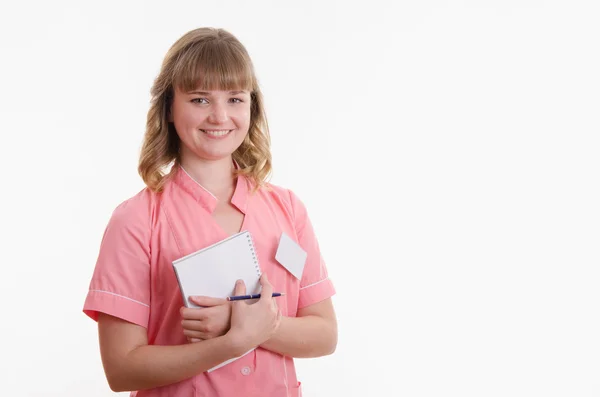 Portrait of girl in a medical shirt — Stock Photo, Image