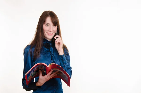 Employee travel agency on the phone — Stock Photo, Image