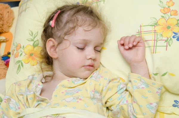 Girl sleeping in bed — Stock Photo, Image