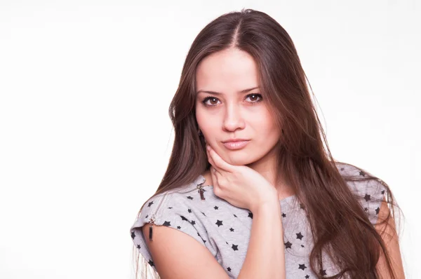 Retrato de una chica con el pelo rubio —  Fotos de Stock