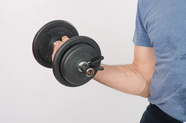 Hand athlete with dumbbell — Stock Photo, Image