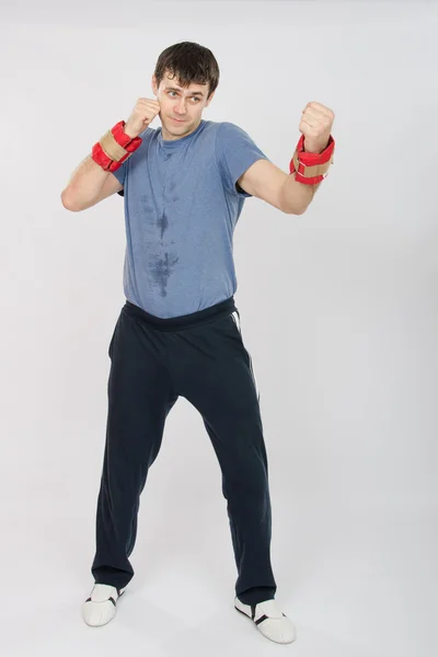 Groei portret van bokser werkte klappen weging — Stockfoto