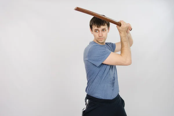 Athlete kick stick — Stock Photo, Image