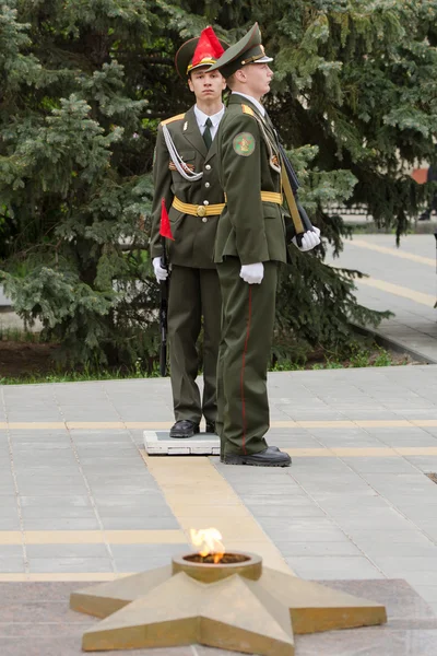 Cadet young guard change another guard of honor — Stock Photo, Image