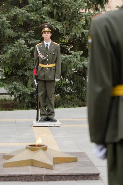 Cadet young guard in the guard of honor — Stock Photo, Image