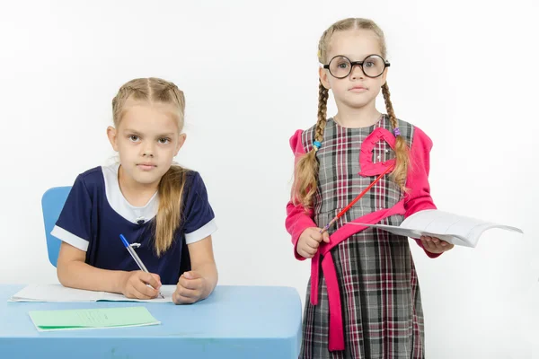 Children playing in the teacher and student — Stock Photo, Image