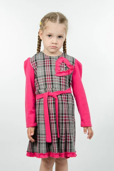 Portrait of unhappy four-year girl — Stock Photo, Image