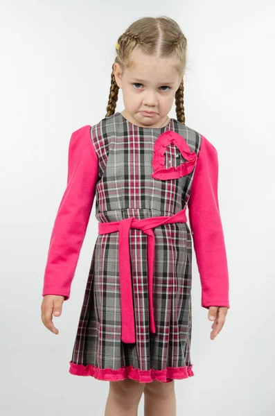 Portrait of upset four-year girl — Stock Photo, Image