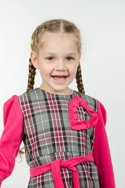 Portrait of cheerful four-year girl — Stock Photo, Image