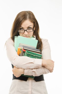 Kitap ve dizüstü bilgisayarlar ile sıkı öğretmen