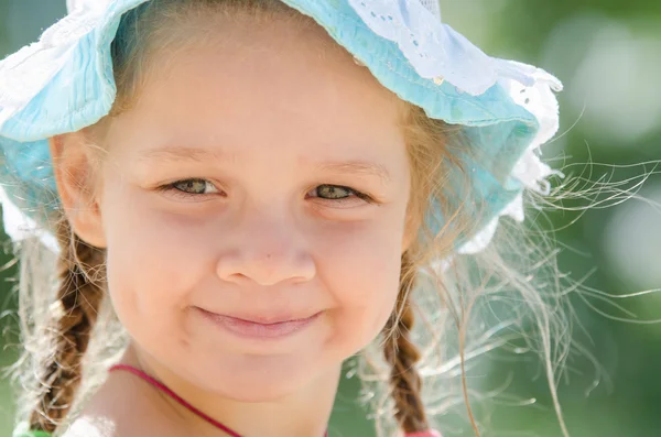 Close Retrato Uma Menina Feliz Europeus Panamá — Fotografia de Stock