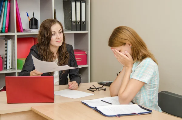 Office worker punished crying head office — Stock Photo, Image