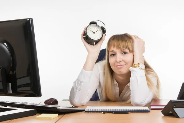 Dull office employee knows what lies ahead time — Stock Photo, Image