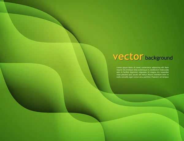 Abstract vector template design with colorful green waves backgrounds — Stock Vector