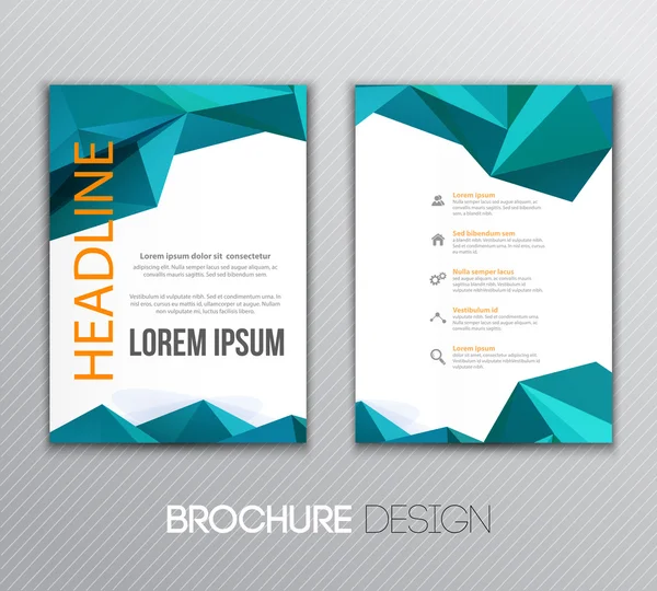 Abstrakt vektor skabelon design, brochure, side, folder, med farverige geometriske trekantede baggrunde – Stock-vektor