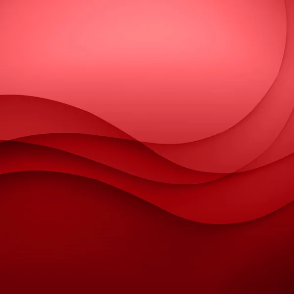 Modèle vectoriel rouge Fond abstrait avec lignes courbes et ombre. Pour flyer, brochure, livret, conception de sites Web — Image vectorielle