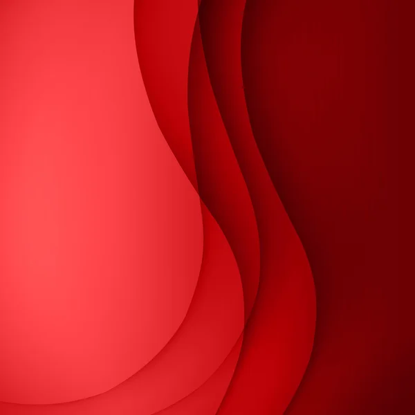 Modello vettoriale rosso Sfondo astratto con linee curve e ombra. Per flyer, brochure, opuscolo, progettazione siti web — Vettoriale Stock