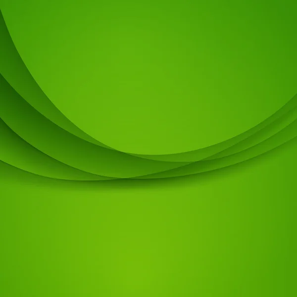 Groene vector sjabloon abstracte achtergrond met curven, lijnen en schaduw. Voor de flyer, brochure, boekje ontwerpen websites — Stockvector