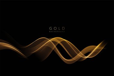 Soyut parlak altın dalgalı tasarım elementi. Akan altın dalgası