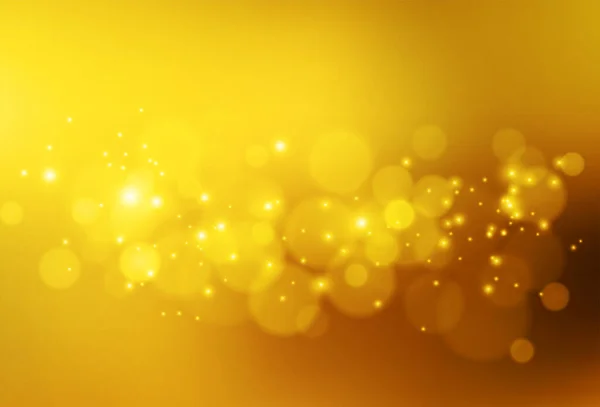 Soft golden lights. Abstract vector bokeh background. — Stock Vector