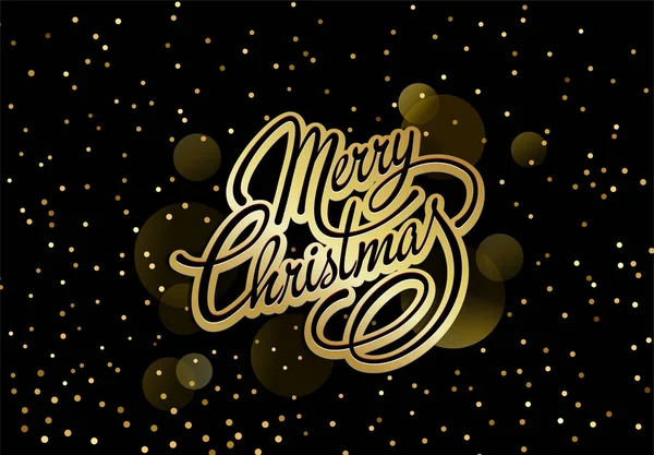 Karácsonyi üdvözlőlap szöveggel Boldog Karácsonyt. Kalligráfiai betűtervezés — Stock Vector