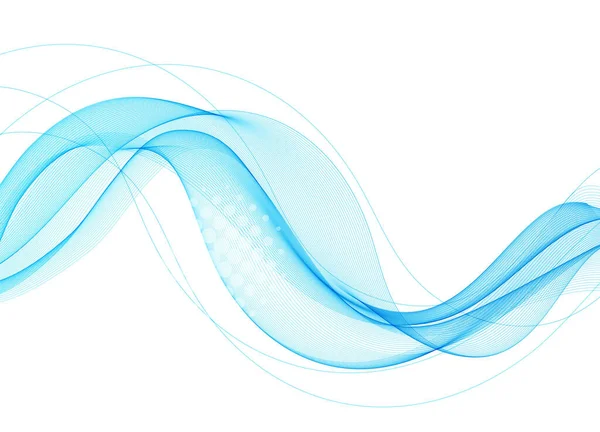 Vector blue abstract wave design element. Smoke lines — Stock Vector