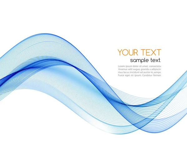 Vector blue abstract wave design element. Smoke lines — Stock Vector