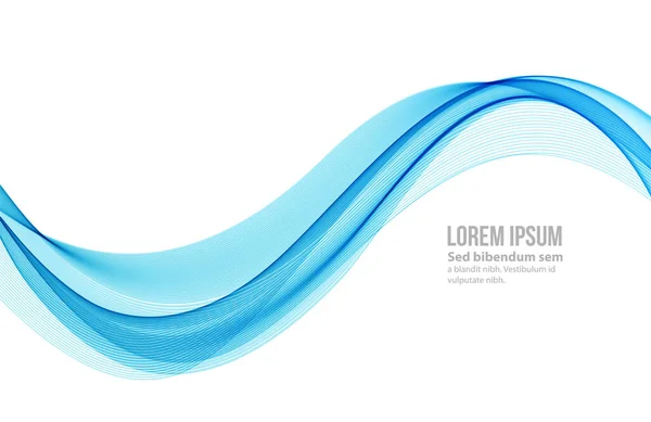 Vector blue abstract wave design element. Lignes de fumée — Image vectorielle