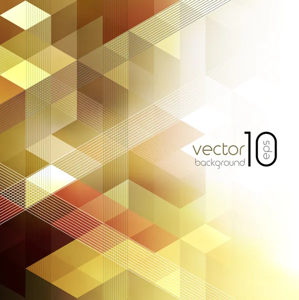 Fondo geométrico abstracto vectorial con cubo — Vector de stock