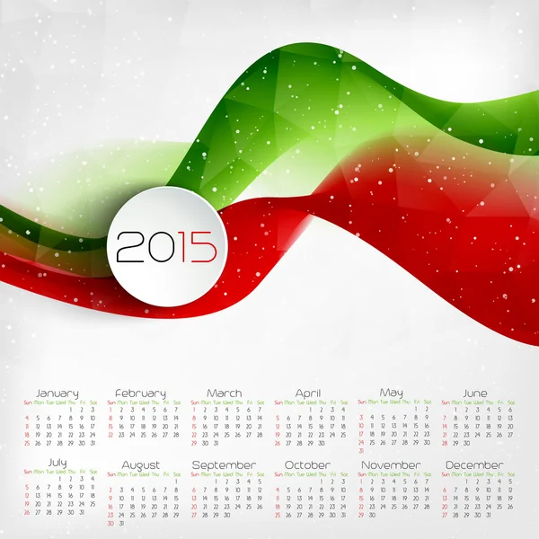 Calendrier 2015. Illustration vectorielle — Image vectorielle