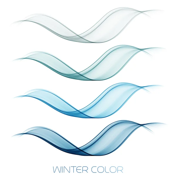 Colección de ondas transparentes de colores abstractos — Vector de stock