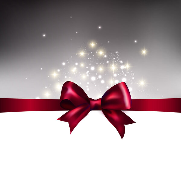 Abstract Christmas  light background with ribbon