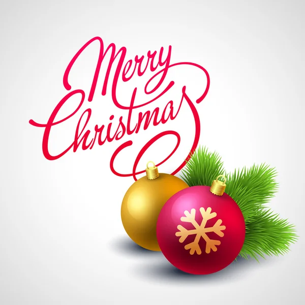 Merry Christmas card met Vector belettering — Stockvector