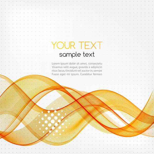 Abstract transparent orange wave background — Stock Vector