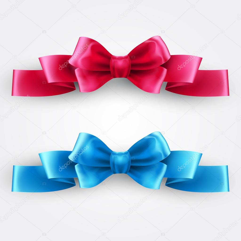 Blue and pink holiday ribbon