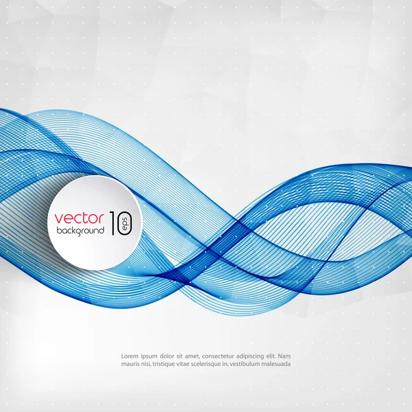 Abstract blue transparent wave background — Stock Vector