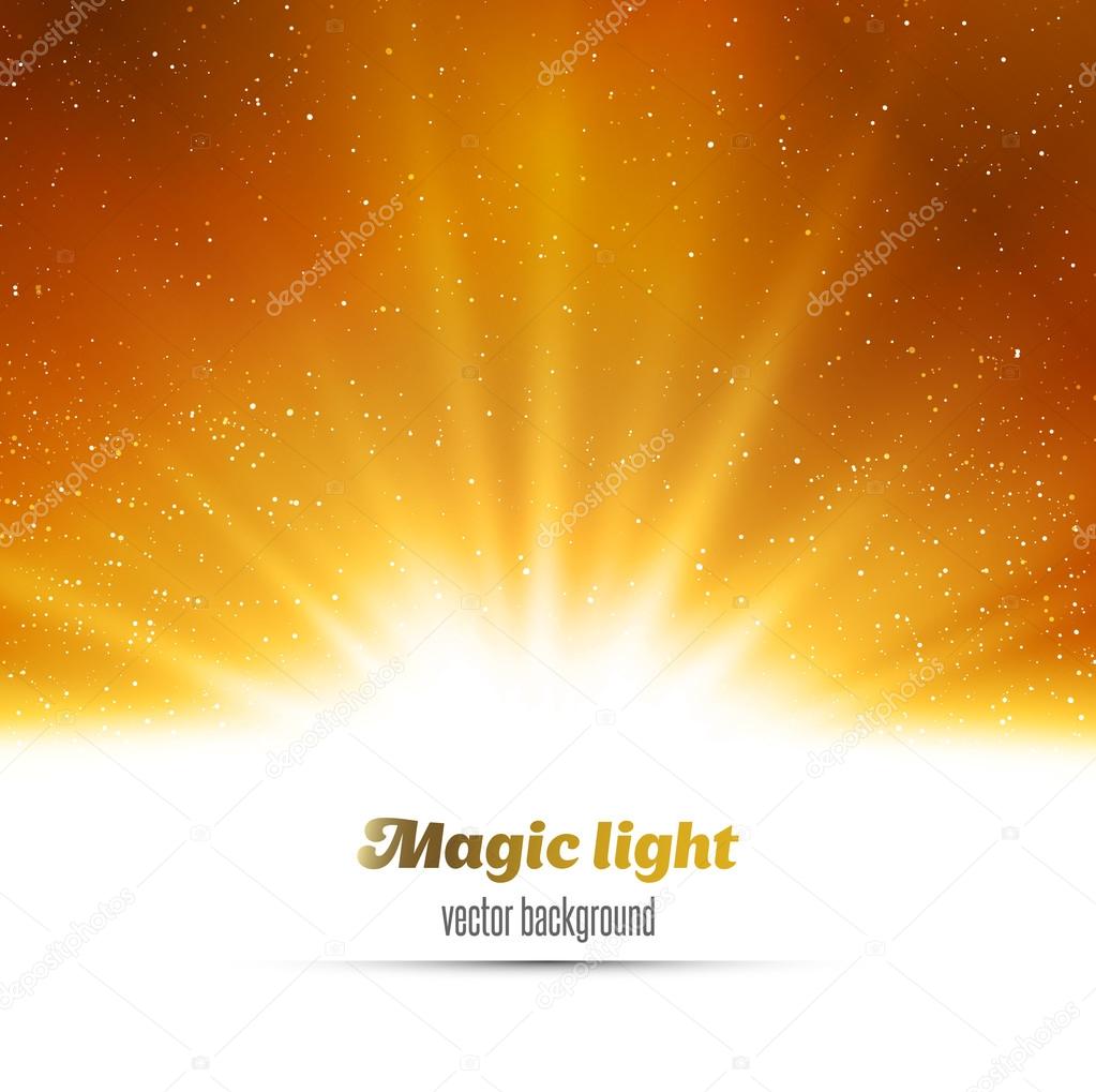 Abstract magic gold light background