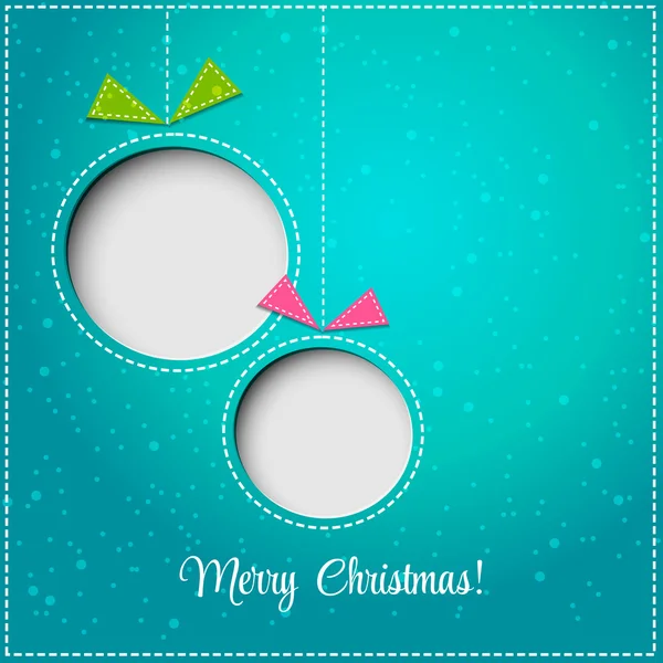 Feliz Navidad tarjeta de felicitación con bauble. Diseño de papel — Vector de stock