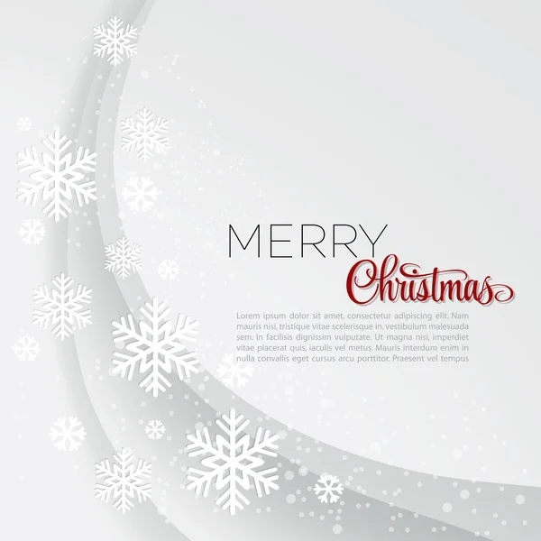 Весела різдвяна листівка зі сніжинками — стоковий вектор