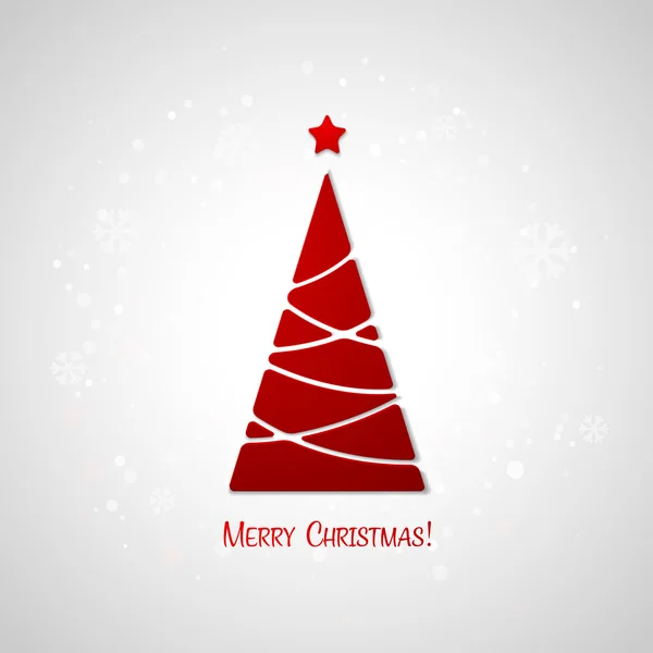 Feliz Natal árvore cartão de saudação. Desenho de papel — Vetor de Stock